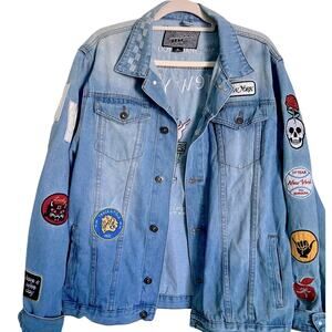 Brooklyn Clothing Co. Men's XL Denim Jacket Patch sleeve unisex New York themed
